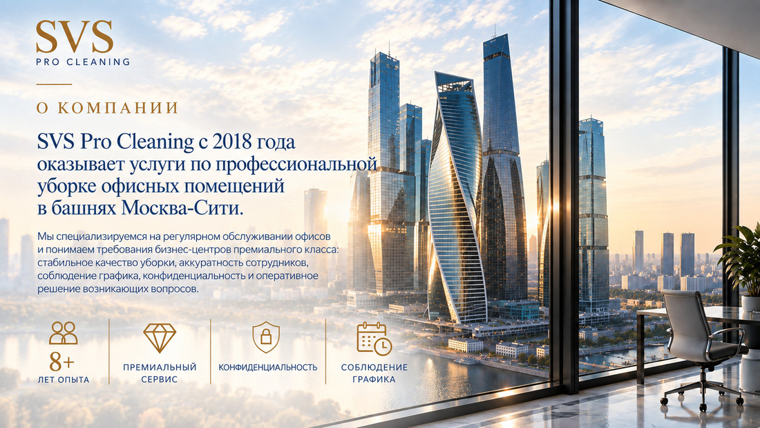 Профессиональная уборка офисов и апартаментов в Москва-Сити | Услуги клининга SVS